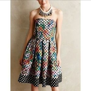 Anthropologie Corey Lynn Calter Strapless Dotted Dress, Size 6